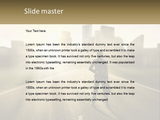 A Person Standing On A Road With A Briefcase PowerPoint Template