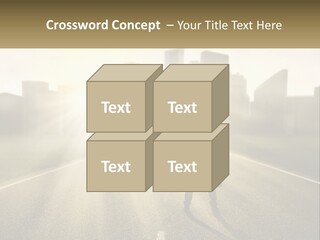 A Person Standing On A Road With A Briefcase PowerPoint Template