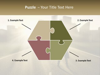 A Person Standing On A Road With A Briefcase PowerPoint Template