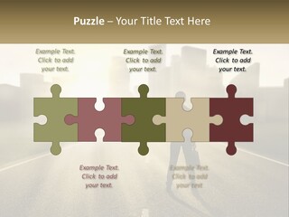 A Person Standing On A Road With A Briefcase PowerPoint Template