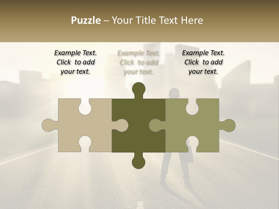 A Person Standing On A Road With A Briefcase PowerPoint Template