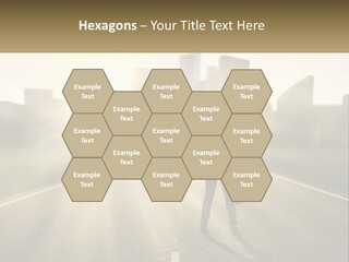 A Person Standing On A Road With A Briefcase PowerPoint Template