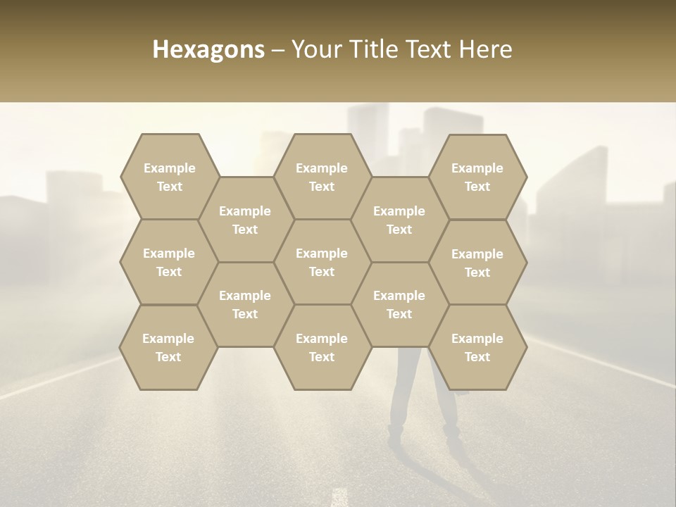 A Person Standing On A Road With A Briefcase PowerPoint Template