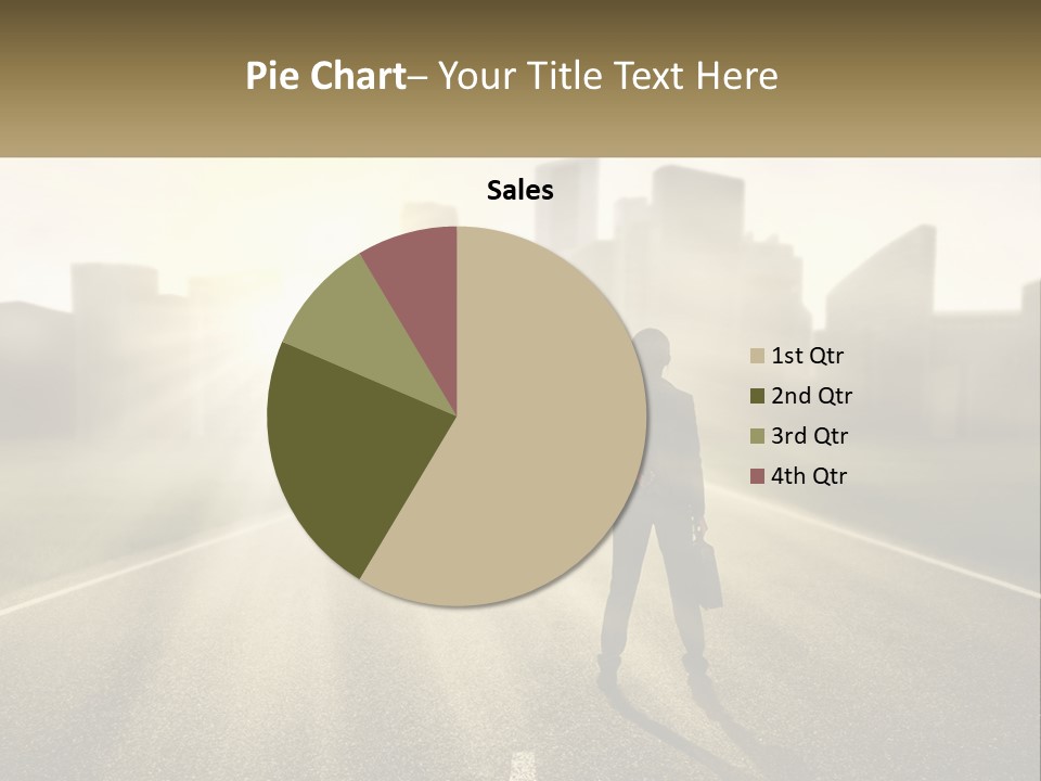 A Person Standing On A Road With A Briefcase PowerPoint Template
