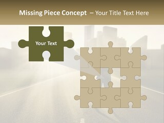 A Person Standing On A Road With A Briefcase PowerPoint Template