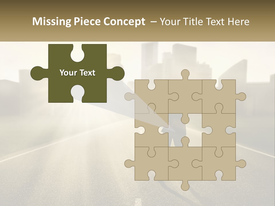 A Person Standing On A Road With A Briefcase PowerPoint Template