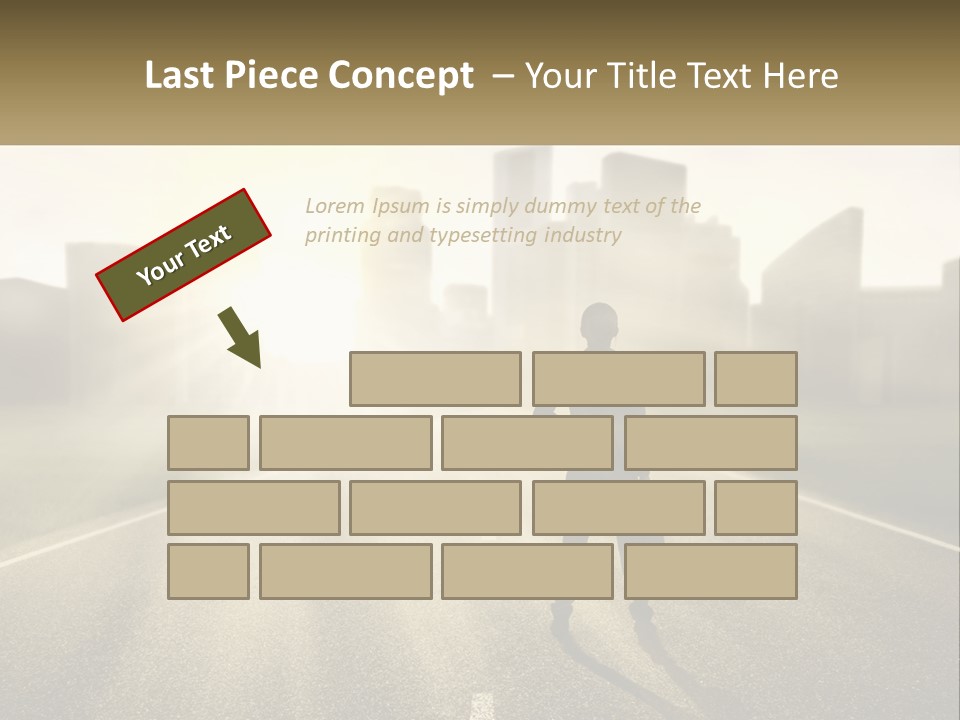 A Person Standing On A Road With A Briefcase PowerPoint Template