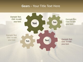 A Person Standing On A Road With A Briefcase PowerPoint Template