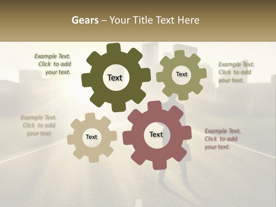 A Person Standing On A Road With A Briefcase PowerPoint Template