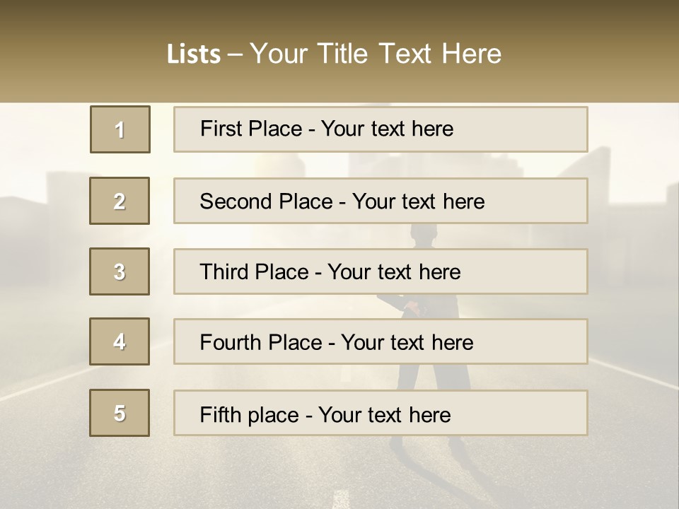 A Person Standing On A Road With A Briefcase PowerPoint Template