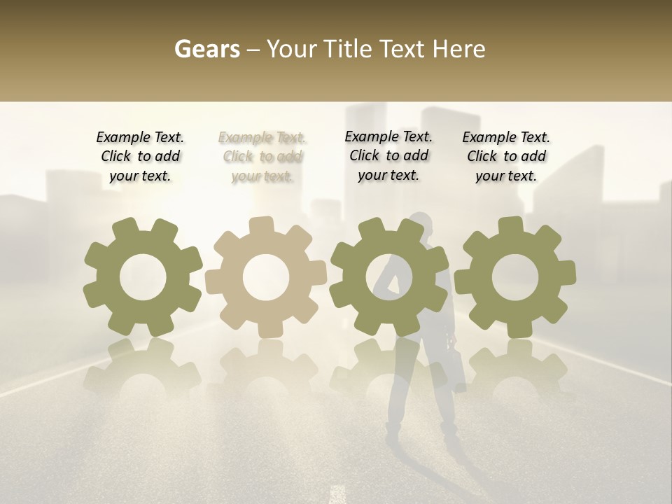 A Person Standing On A Road With A Briefcase PowerPoint Template