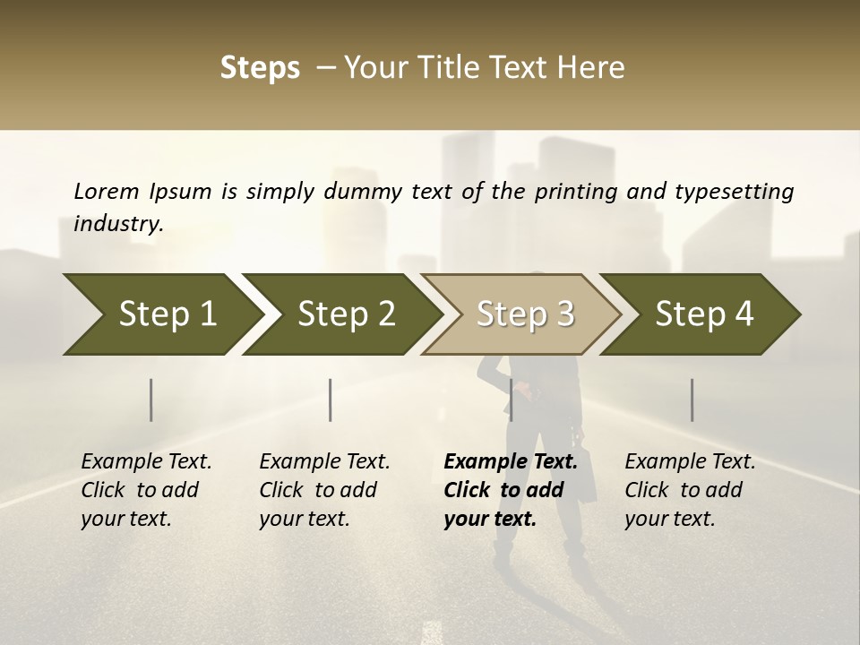 A Person Standing On A Road With A Briefcase PowerPoint Template