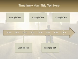 A Person Standing On A Road With A Briefcase PowerPoint Template