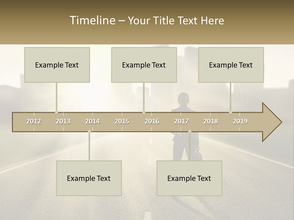 A Person Standing On A Road With A Briefcase PowerPoint Template