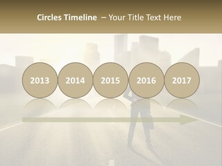 A Person Standing On A Road With A Briefcase PowerPoint Template