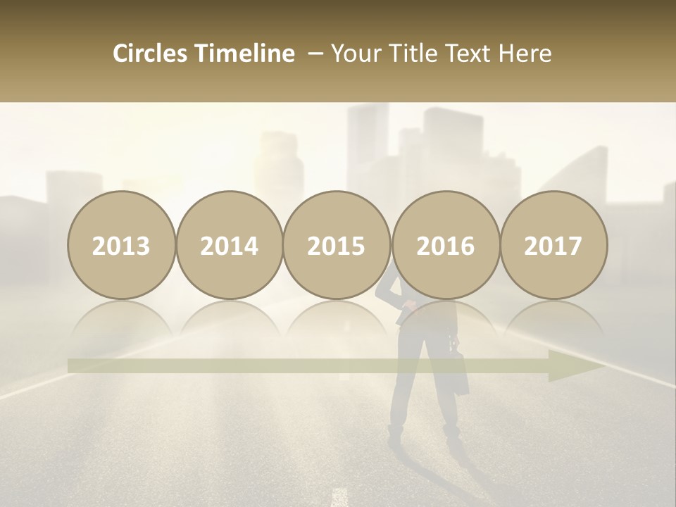 A Person Standing On A Road With A Briefcase PowerPoint Template