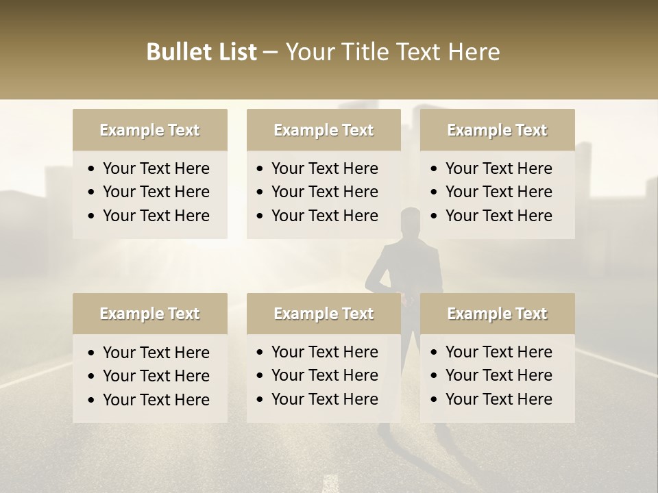 A Person Standing On A Road With A Briefcase PowerPoint Template