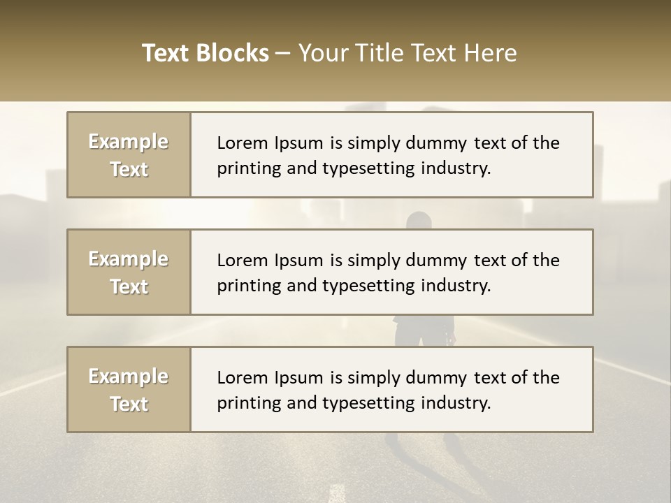 A Person Standing On A Road With A Briefcase PowerPoint Template