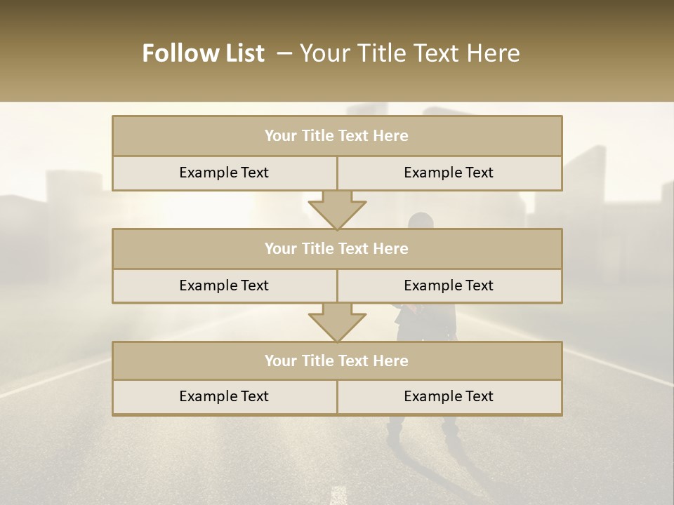 A Person Standing On A Road With A Briefcase PowerPoint Template