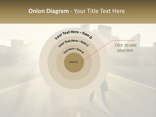 A Person Standing On A Road With A Briefcase PowerPoint Template