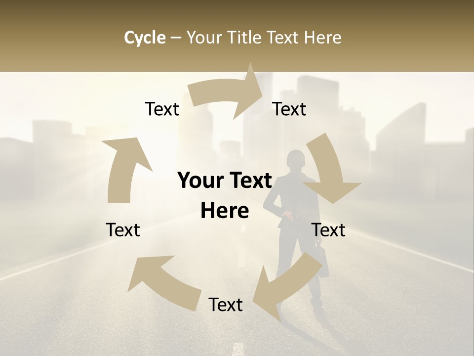 A Person Standing On A Road With A Briefcase PowerPoint Template