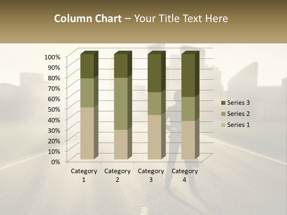 A Person Standing On A Road With A Briefcase PowerPoint Template