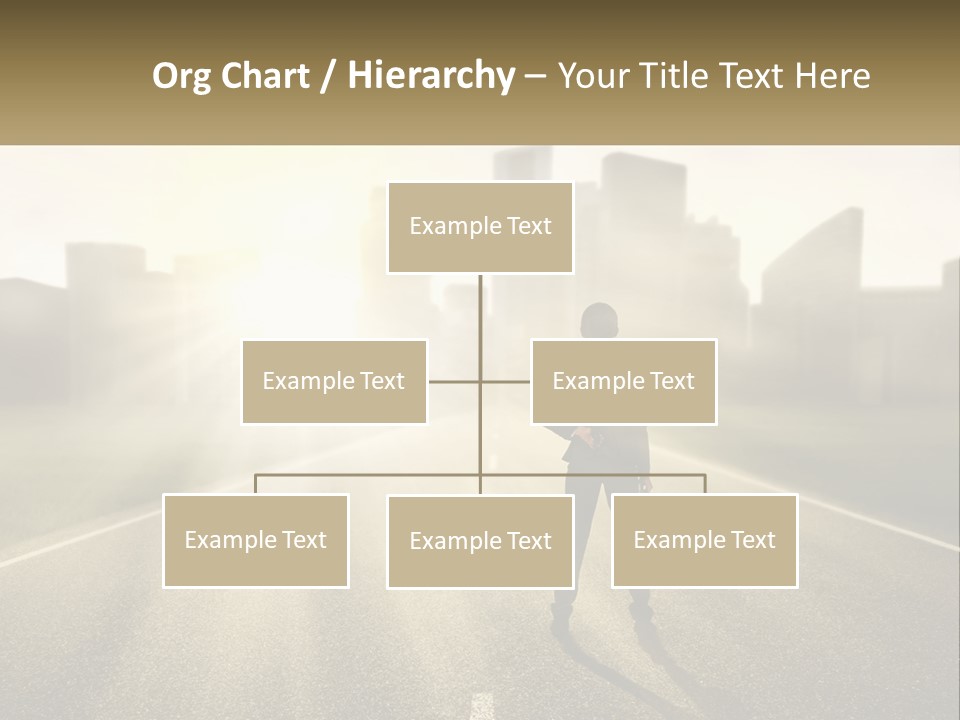 A Person Standing On A Road With A Briefcase PowerPoint Template
