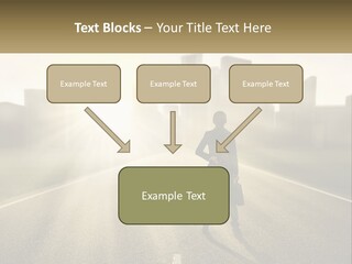 A Person Standing On A Road With A Briefcase PowerPoint Template