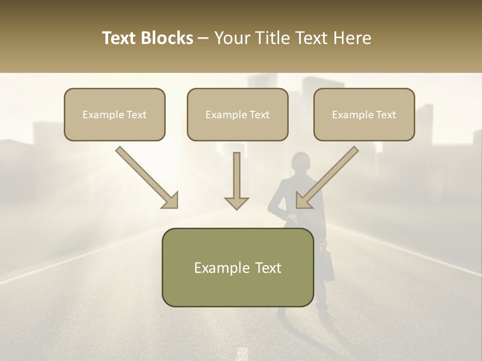 A Person Standing On A Road With A Briefcase PowerPoint Template