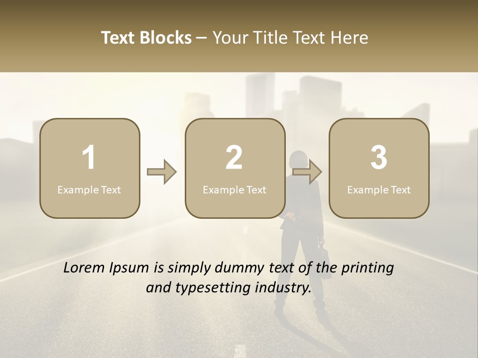 A Person Standing On A Road With A Briefcase PowerPoint Template