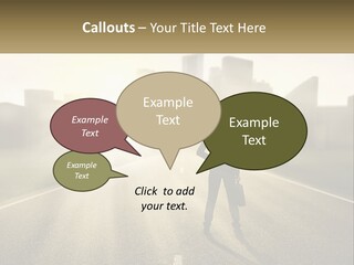 A Person Standing On A Road With A Briefcase PowerPoint Template