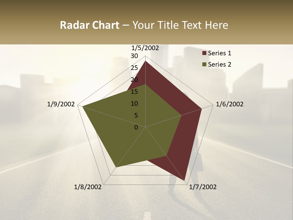 A Person Standing On A Road With A Briefcase PowerPoint Template