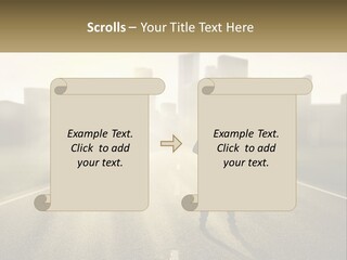 A Person Standing On A Road With A Briefcase PowerPoint Template