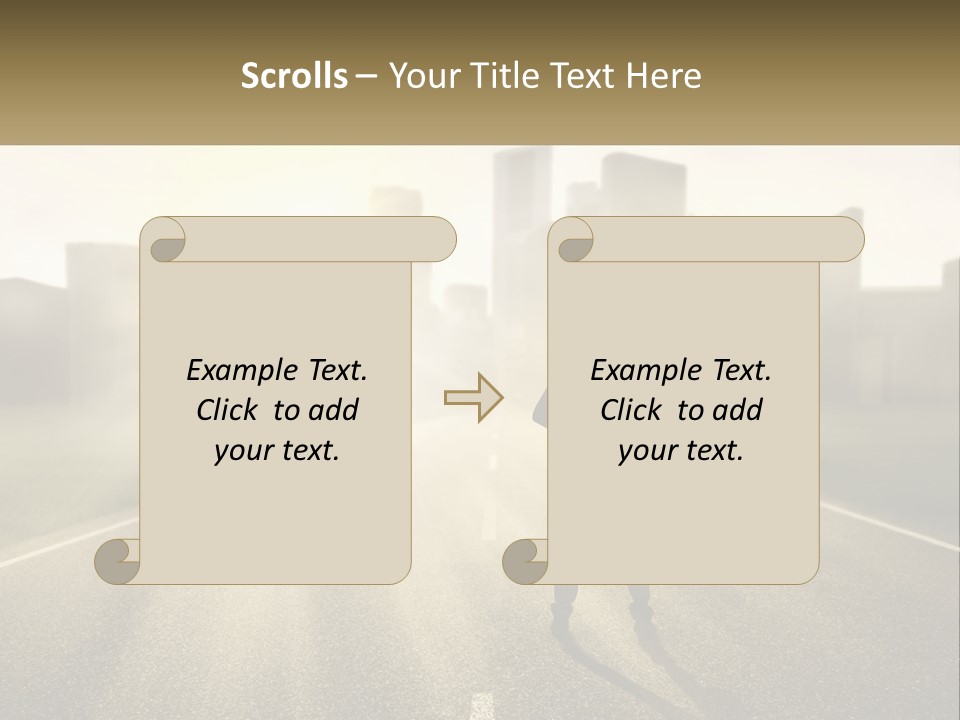 A Person Standing On A Road With A Briefcase PowerPoint Template