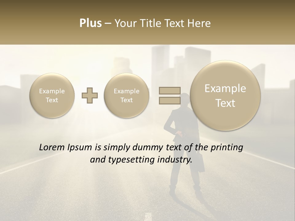 A Person Standing On A Road With A Briefcase PowerPoint Template