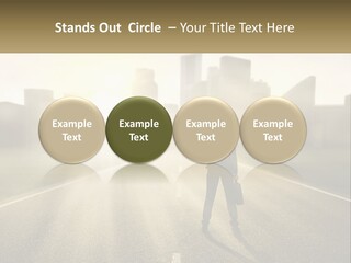 A Person Standing On A Road With A Briefcase PowerPoint Template