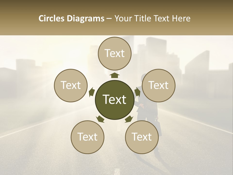 A Person Standing On A Road With A Briefcase PowerPoint Template