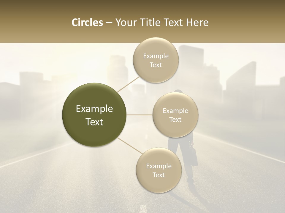 A Person Standing On A Road With A Briefcase PowerPoint Template
