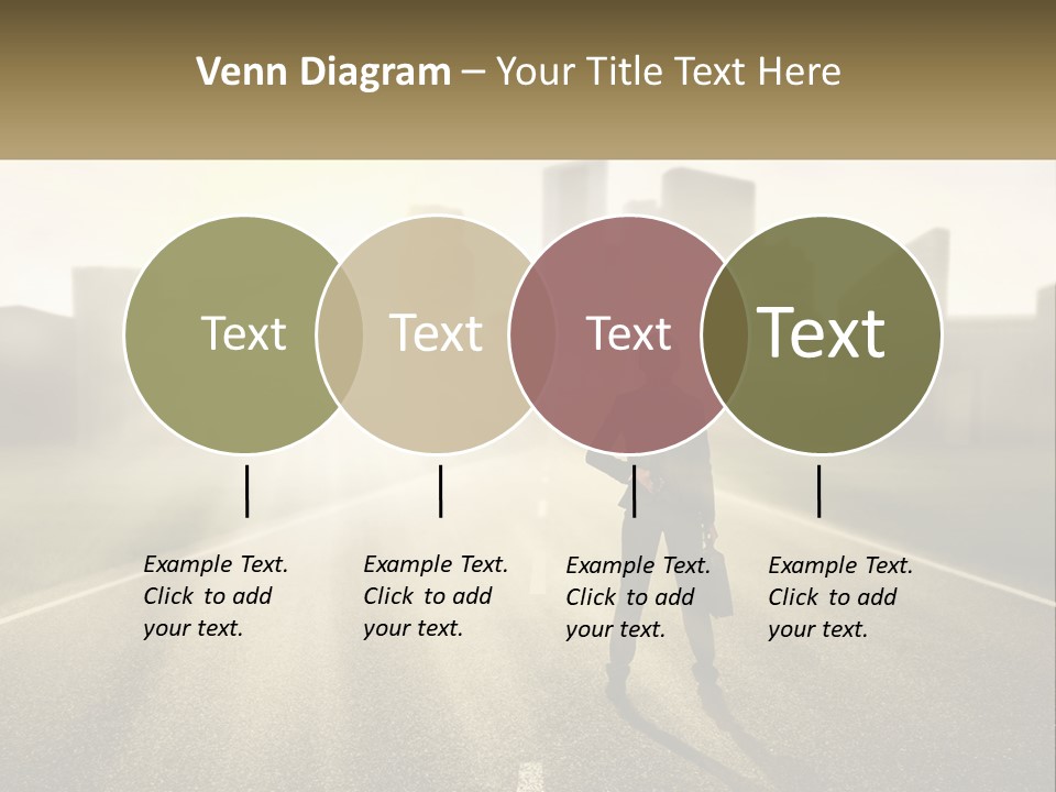 A Person Standing On A Road With A Briefcase PowerPoint Template