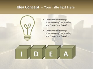 A Person Standing On A Road With A Briefcase PowerPoint Template