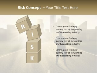 A Person Standing On A Road With A Briefcase PowerPoint Template