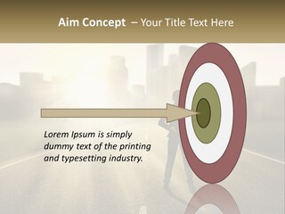 A Person Standing On A Road With A Briefcase PowerPoint Template