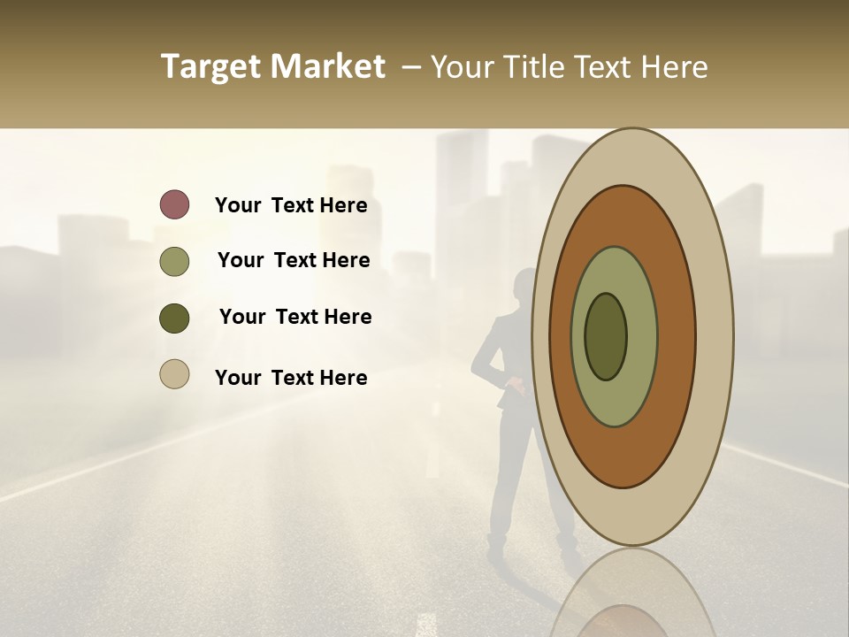 A Person Standing On A Road With A Briefcase PowerPoint Template