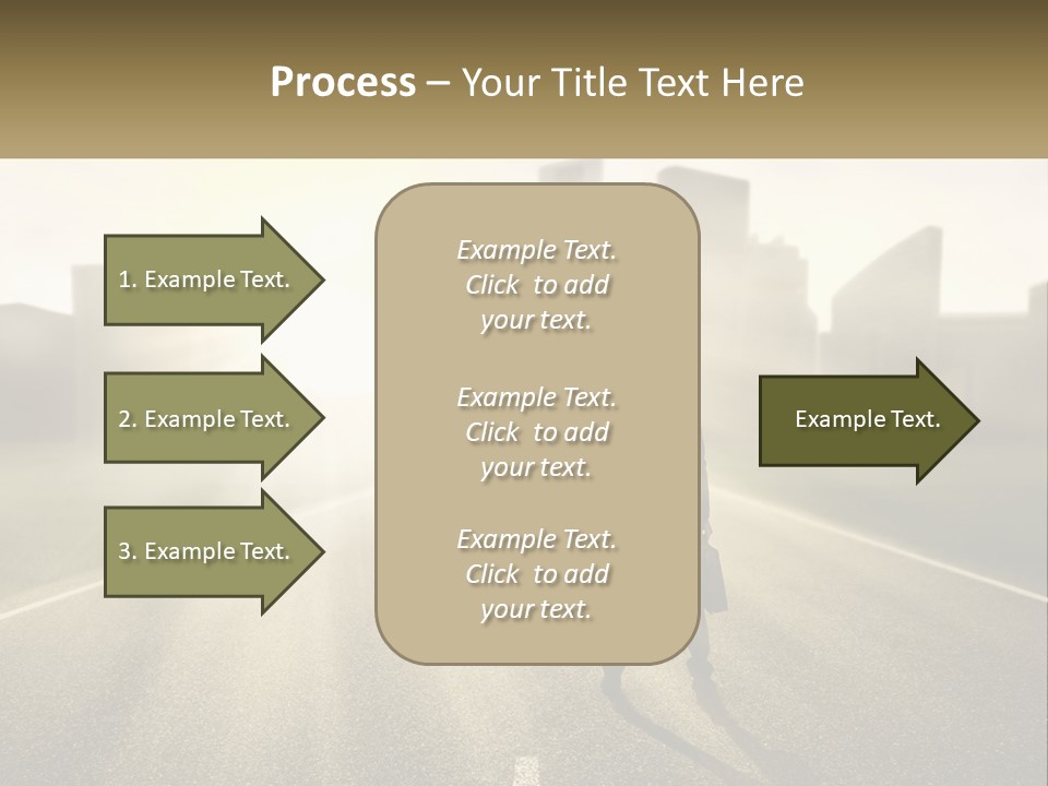 A Person Standing On A Road With A Briefcase PowerPoint Template