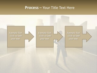 A Person Standing On A Road With A Briefcase PowerPoint Template