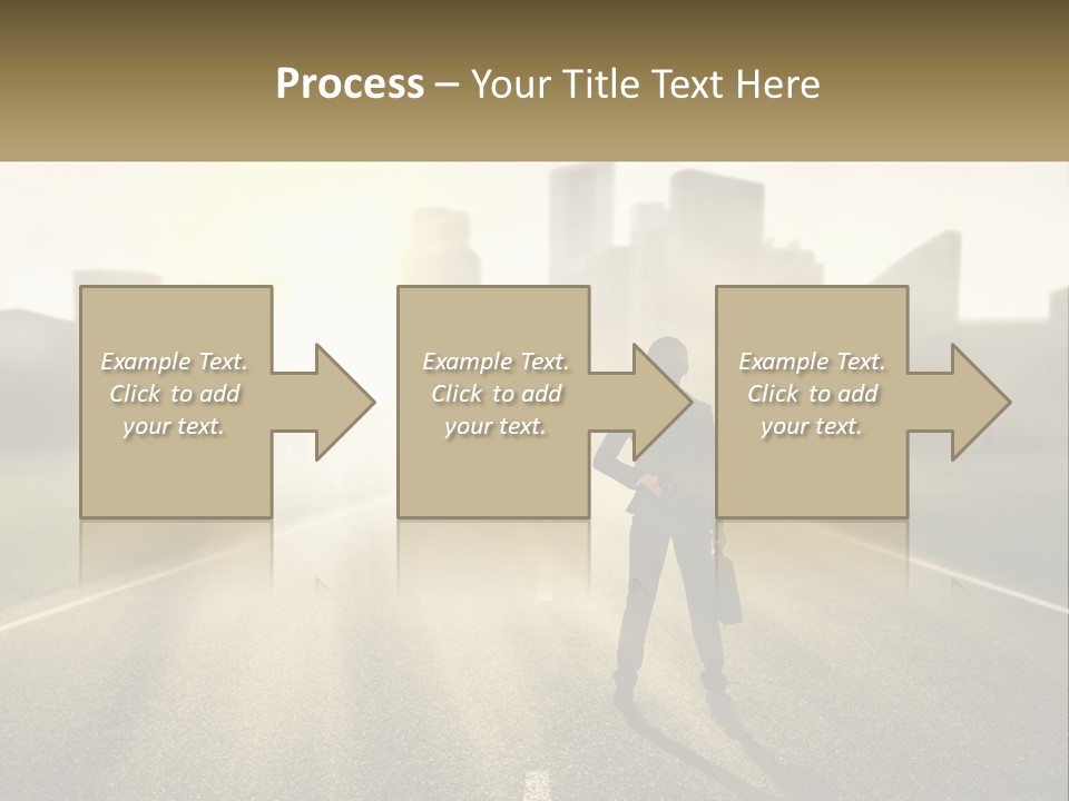 A Person Standing On A Road With A Briefcase PowerPoint Template