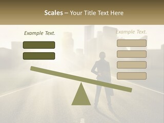 A Person Standing On A Road With A Briefcase PowerPoint Template