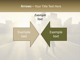 A Person Standing On A Road With A Briefcase PowerPoint Template