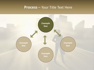 A Person Standing On A Road With A Briefcase PowerPoint Template