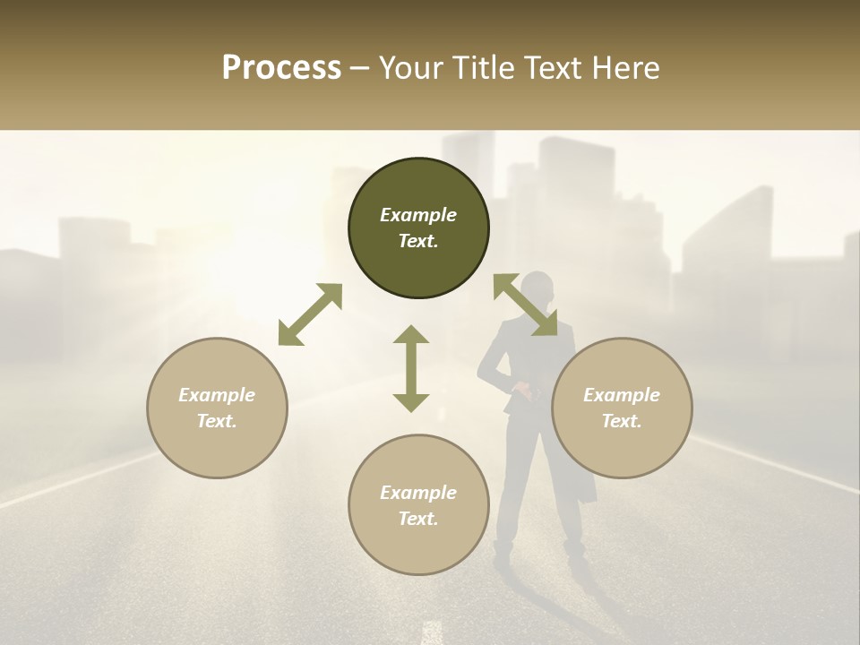 A Person Standing On A Road With A Briefcase PowerPoint Template